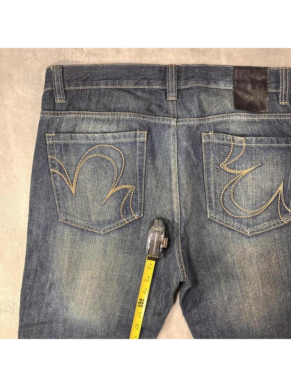 Y2K Dark Wash Marc Ecko Grunge Bootcut Skater Denim Jeans - Picture 6 of 8